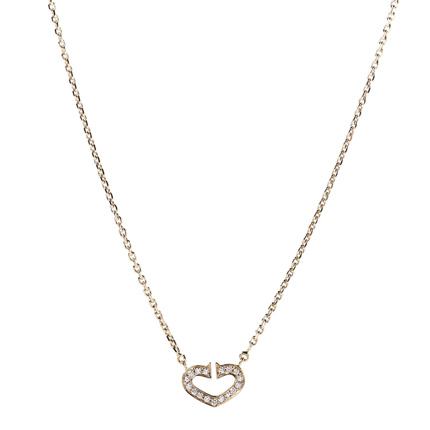 Cartier 18K Yellow Gold Diamond Hearts And Symbols Pendant Necklace 1 of 7