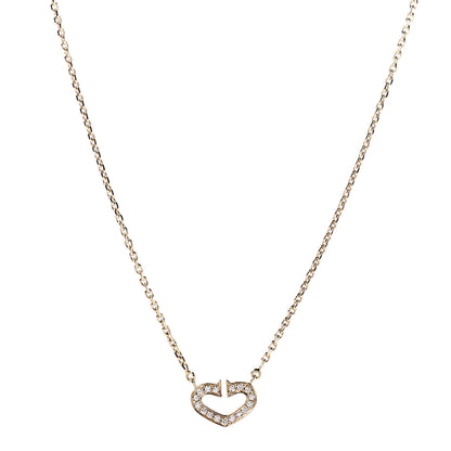 Cartier 18K Yellow Gold Diamond Hearts And Symbols Pendant Necklace 1 of 7