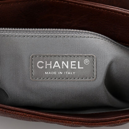 Chanel Washed Lambskin Quilted Chain Around Maxi Flap Dark Brown 6 of 12