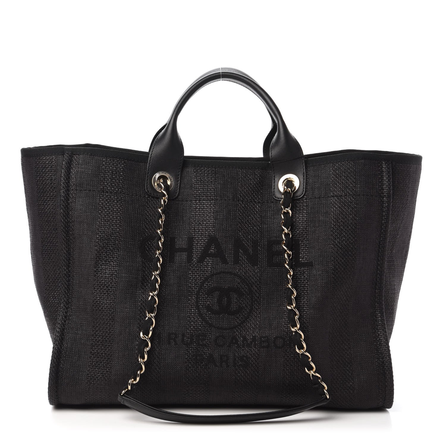 Chanel Mixed Fibers Calfskin Medium Deauville Tote Black 1 of 10