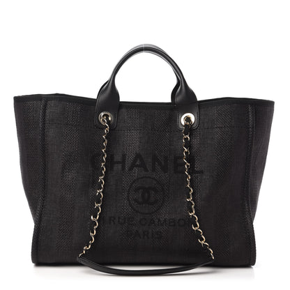 Chanel Mixed Fibers Calfskin Medium Deauville Tote Black 1 of 10