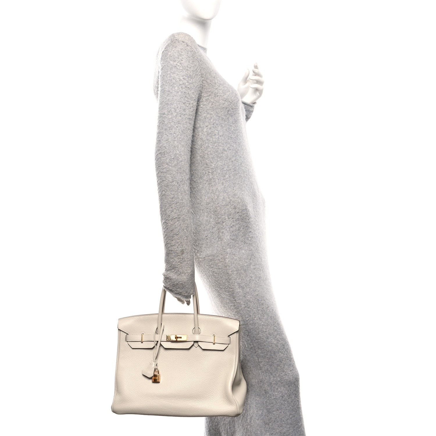 Hermes Taurillon Clemence Birkin 35 Craie 2 of 13