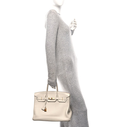 Hermes Taurillon Clemence Birkin 35 Craie 2 of 13