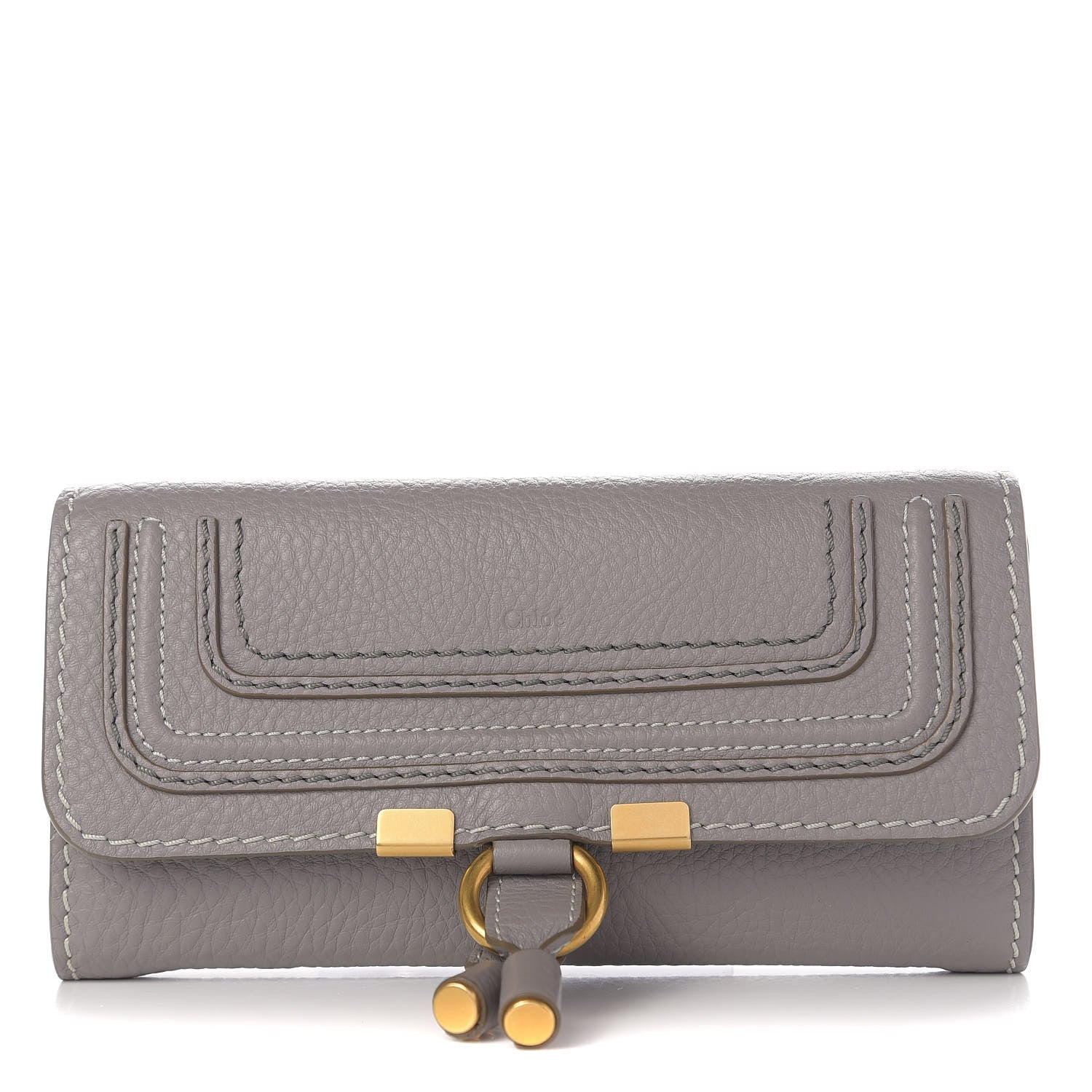 Chloe Calfskin Marcie Continental Flap Wallet Cashmere Grey 1 of 10