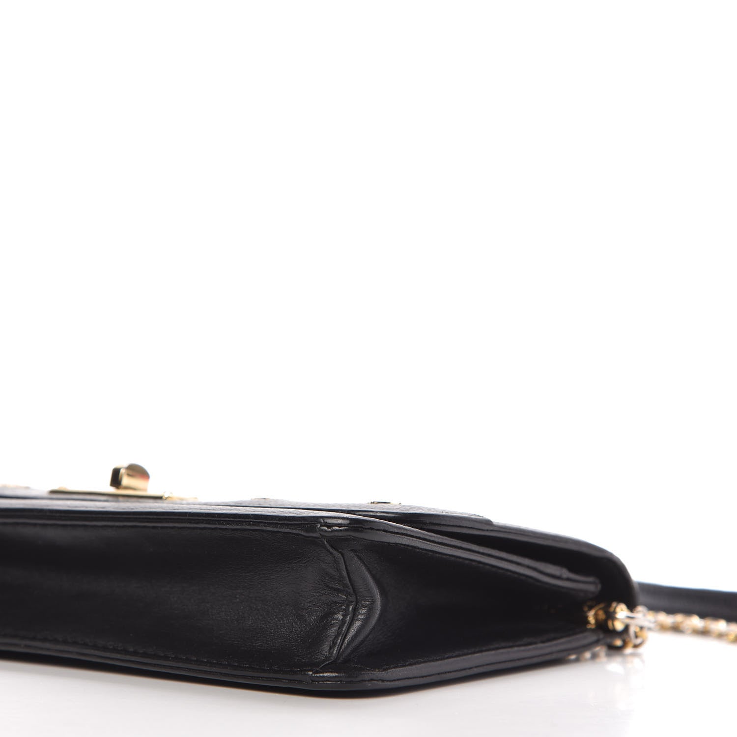 MCM Calfskin Studded Shoulder Bag Black 7 of 10