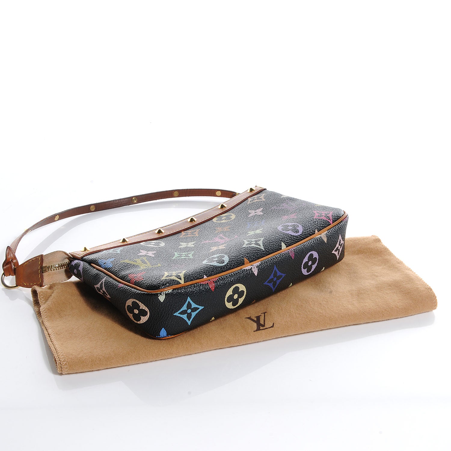 Louis Vuitton Monogram Multicolor Pochette Accessories Black 4 of 8