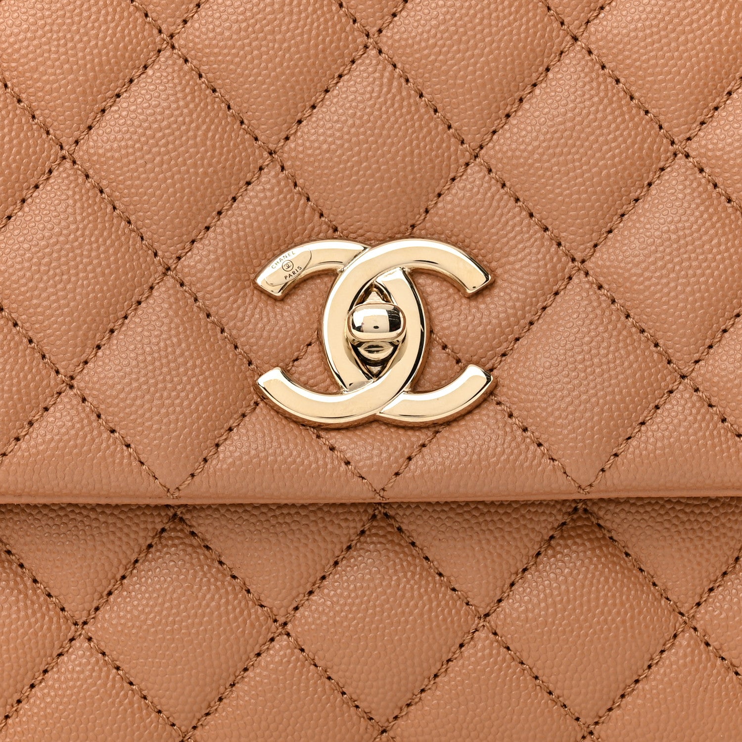 Chanel Caviar Lizard Embossed Quilted Small Coco Handle Flap Brown 8 of 11
