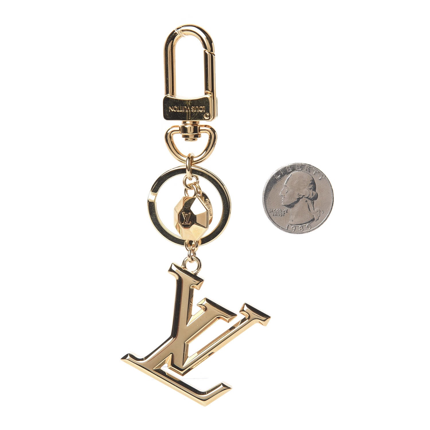 Louis Vuitton LV Facettes Bag Charm Key Holder Gold 2 of 2