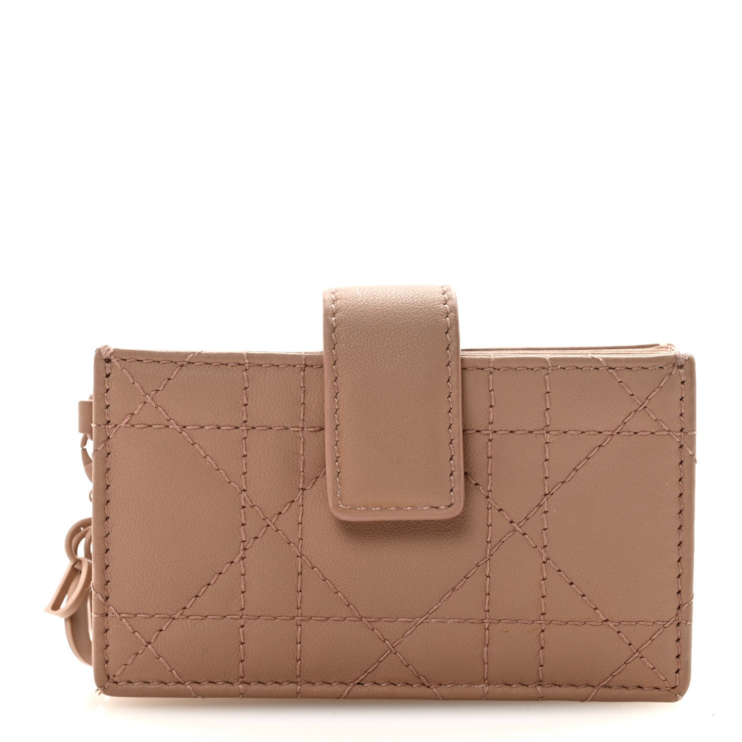 Christian Dior Ultra Matte Calfskin Cannage Lady Dior 5-Gusset Card Holder Blush Powder 1 of 7