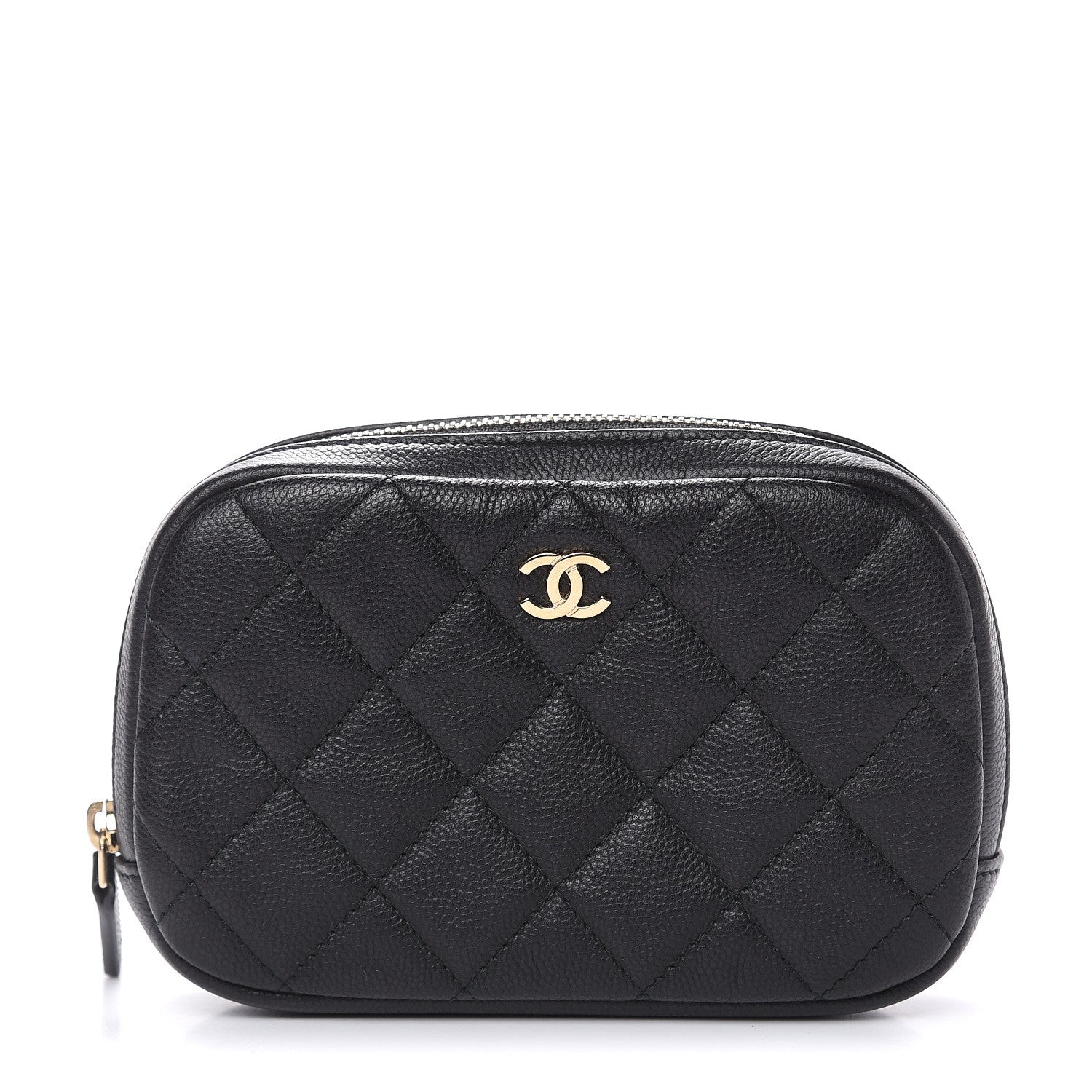 Chanel Caviar Quilted Small Curvy Pouch Cosmetic Case Black 1 of 8