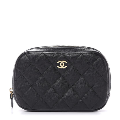 Chanel Caviar Quilted Small Curvy Pouch Cosmetic Case Black 1 of 8