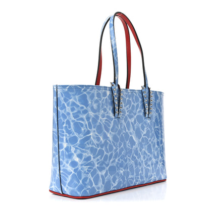 Christian Louboutin Patent Calfskin Splash Cabata Tote Blue 4 of 12