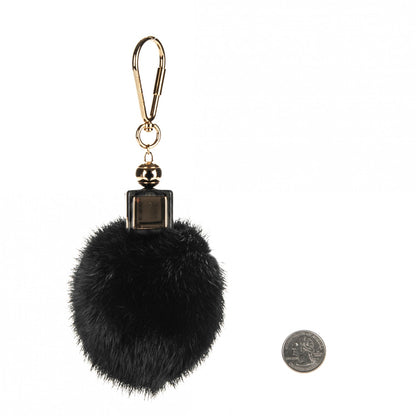 Louis Vuitton Mink Fur Fluffy Bag Charm Black 2 of 4
