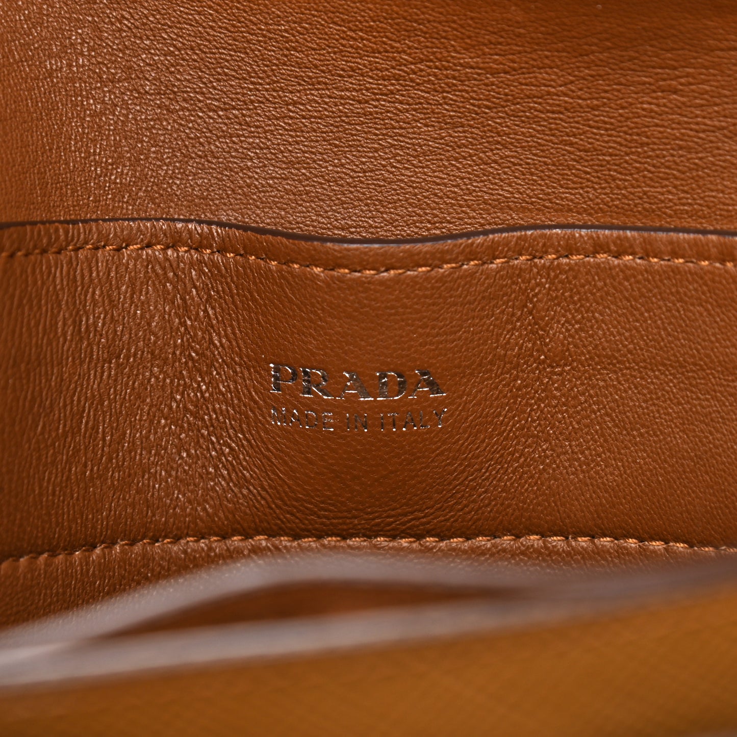 Saffiano Cuir Twist Lock Chain Flap Crossbody Bag Caramel