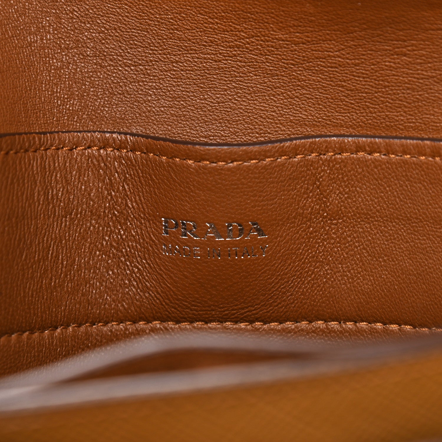 Prada Saffiano Cuir Twist Lock Chain Flap Crossbody Bag Caramel 6 of 10