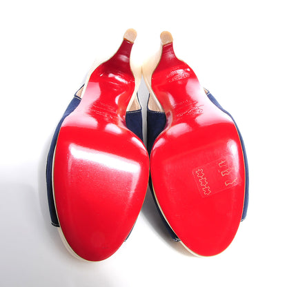 Christian Louboutin Suede Jefferson Plato 140 Pumps 36.5 Navy 5 of 7
