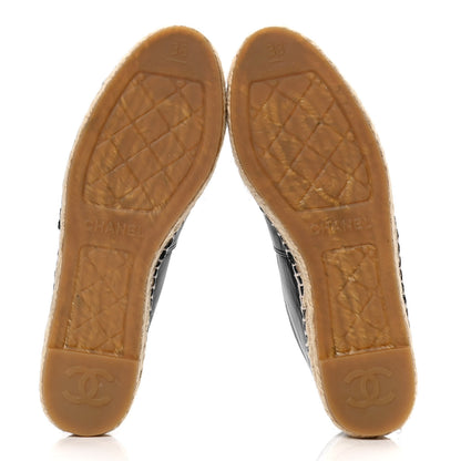 Chanel Lambskin CC Espadrilles 36 Black 4 of 4
