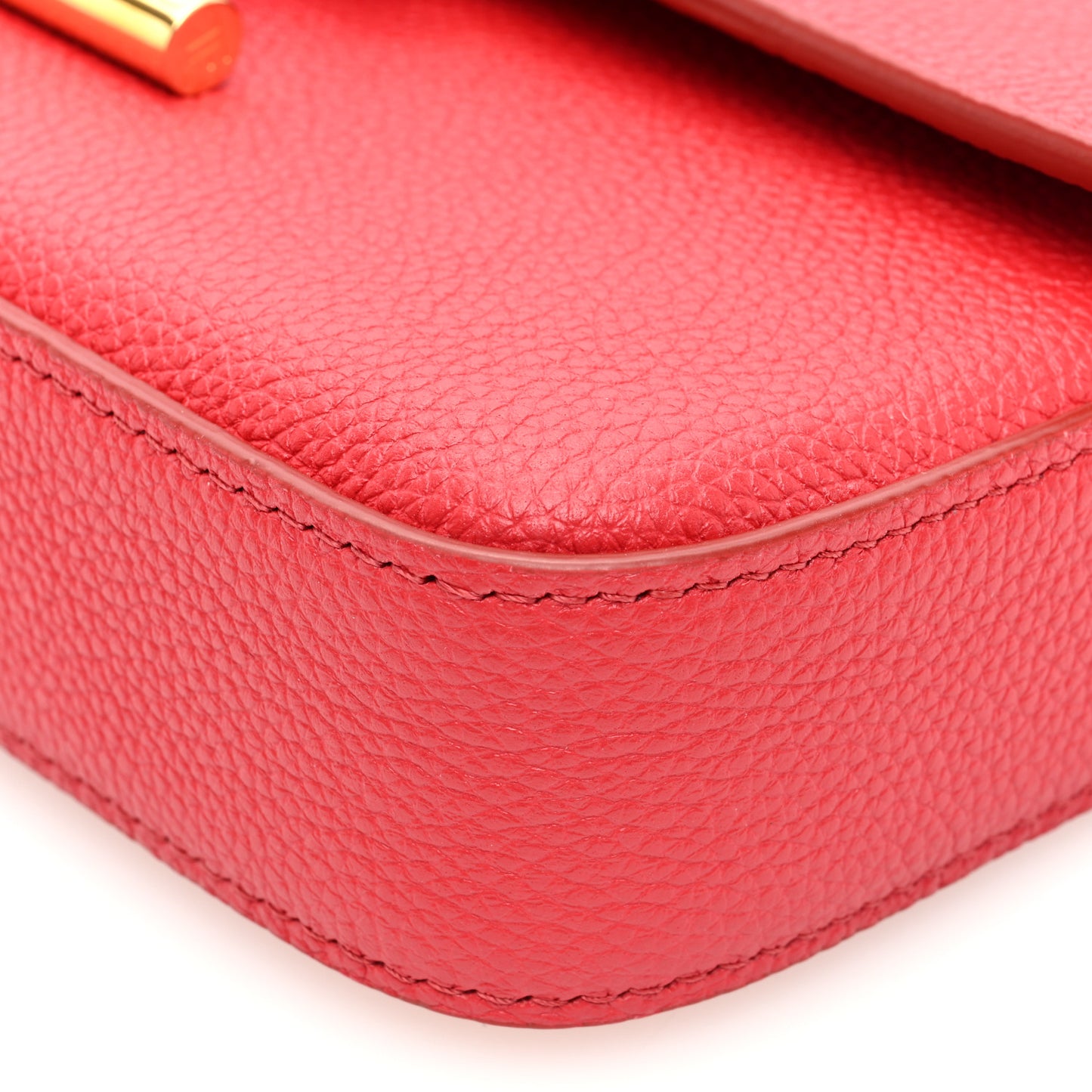 Grained Calfskin Mini Tara Long Strap Crossbody Bag Red
