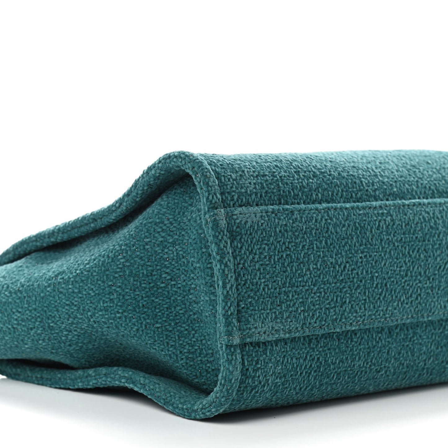 Lurex Boucle Small Deauville Tote Turquoise