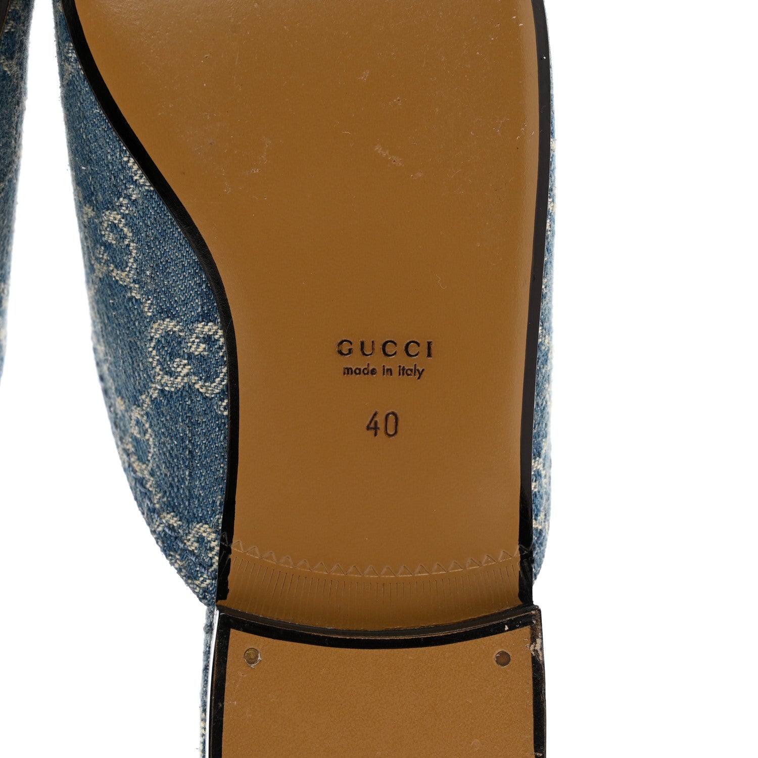 Gucci Denim GG Womens Princetown Slippers 40 Light Blue Ivory 6 of 8