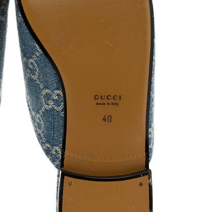 Gucci Denim GG Womens Princetown Slippers 40 Light Blue Ivory 6 of 8