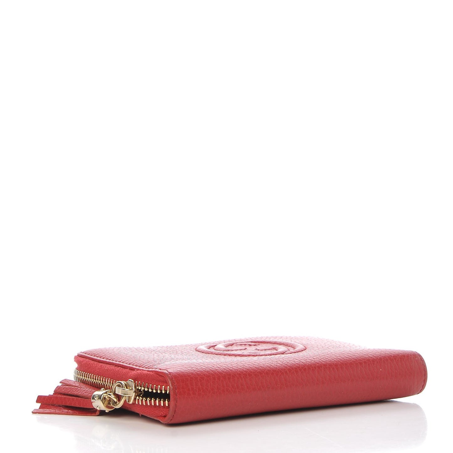 Pebbled Calfskin Medium Soho Zip Around Wallet Red