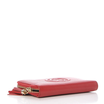 Gucci Pebbled Calfskin Medium Soho Zip Around Wallet Red 4 of 7