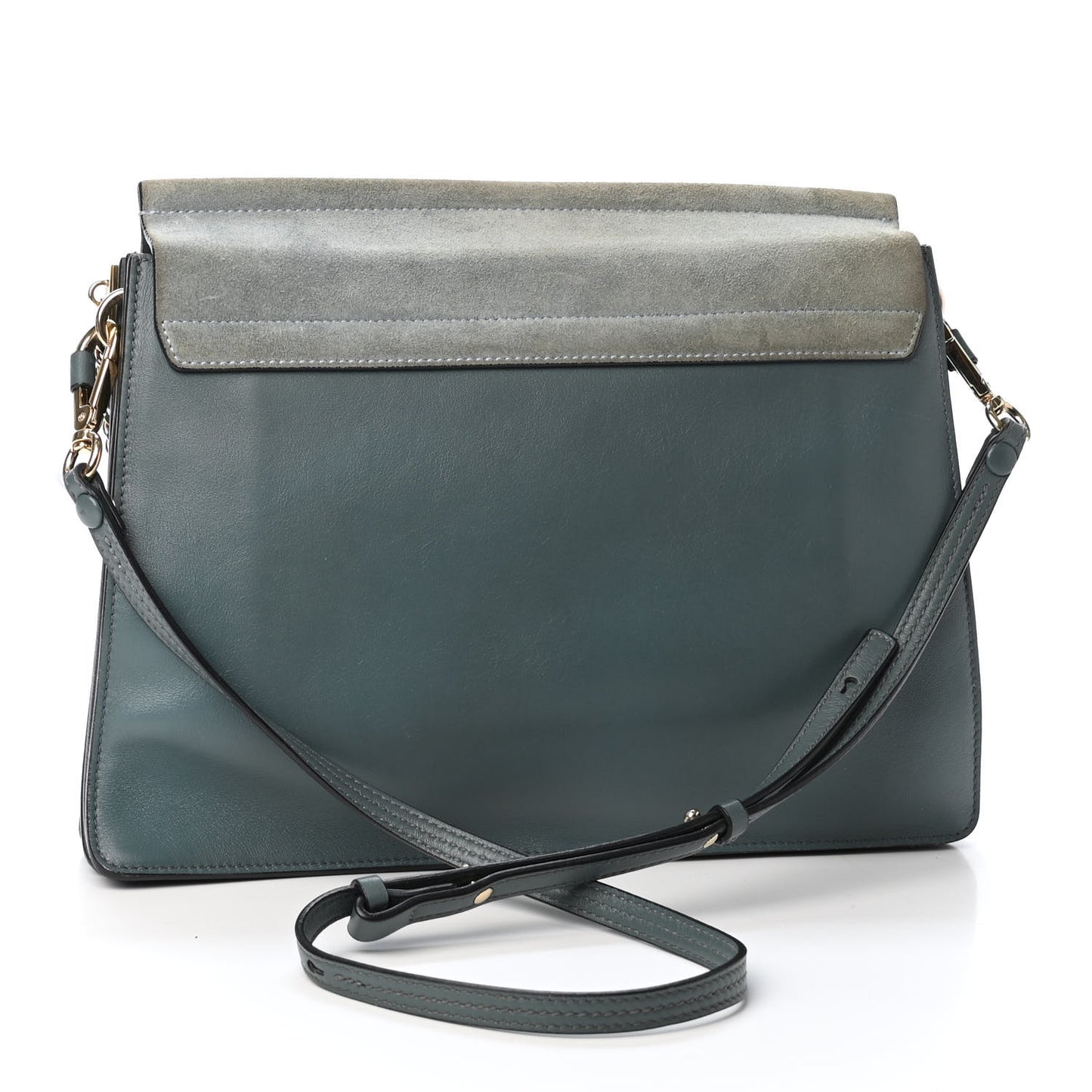 Suede Calfskin Medium Faye Shoulder Bag Cloudy Blue