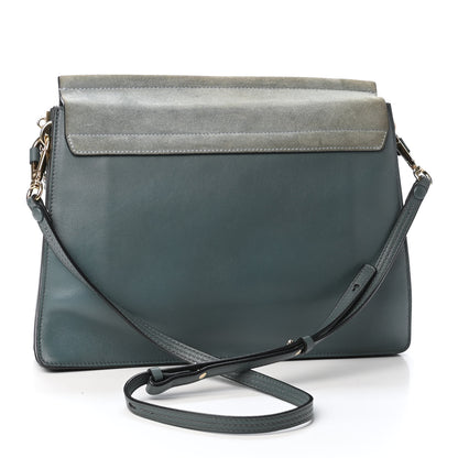 Chloe Suede Calfskin Medium Faye Shoulder Bag Cloudy Blue 3 of 5