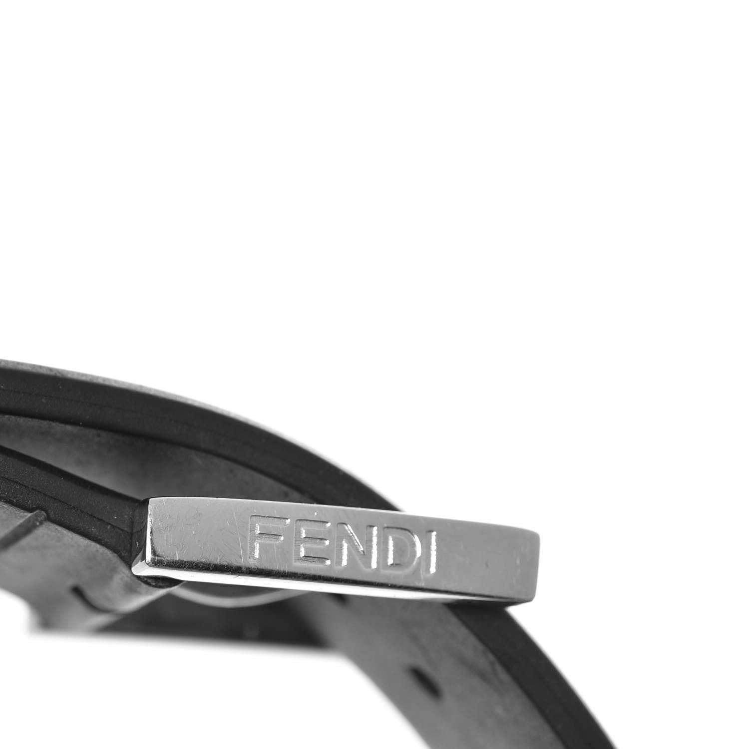 Fendi Stainless Steel Rubber 36mm Bussola Bubble Quartz Watch Black 5 of 10