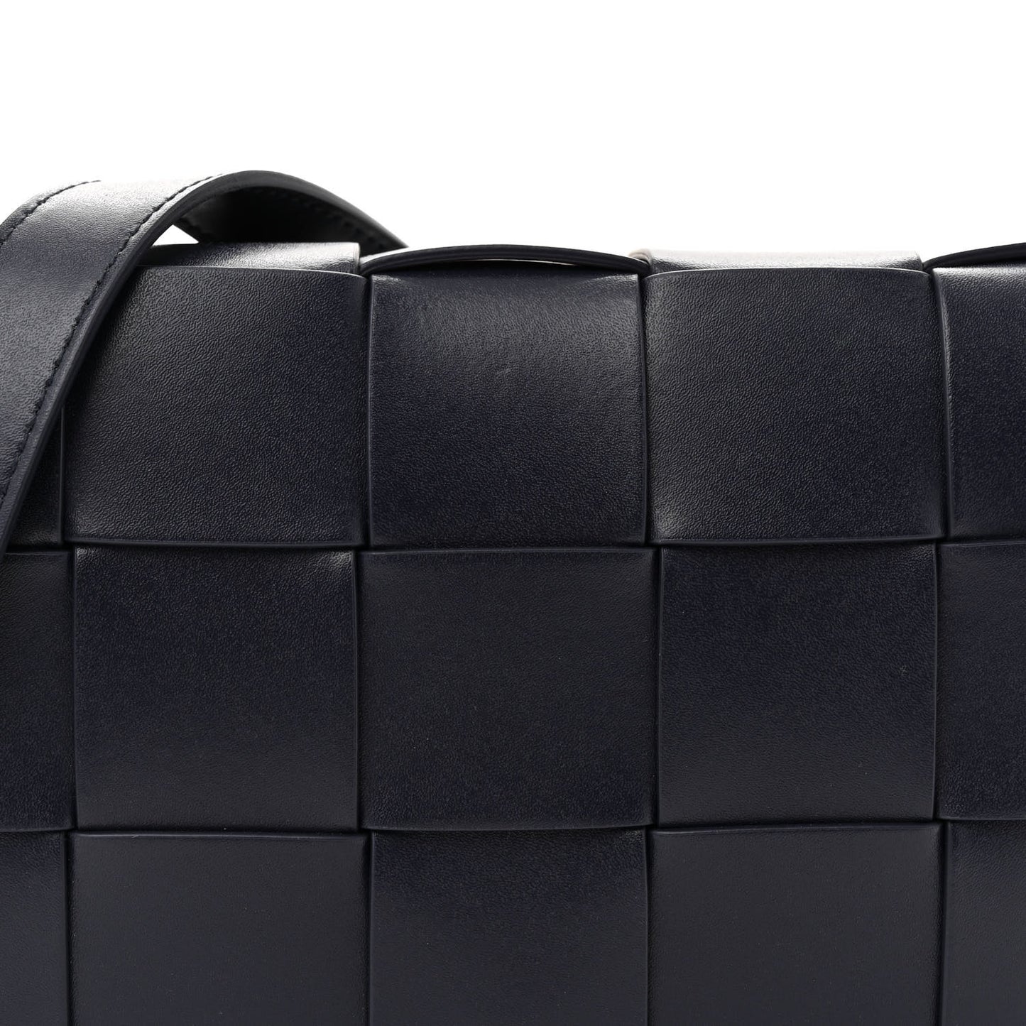Lambskin Maxi Intreccio Small Cassette Crossbody Bag Navy Blue
