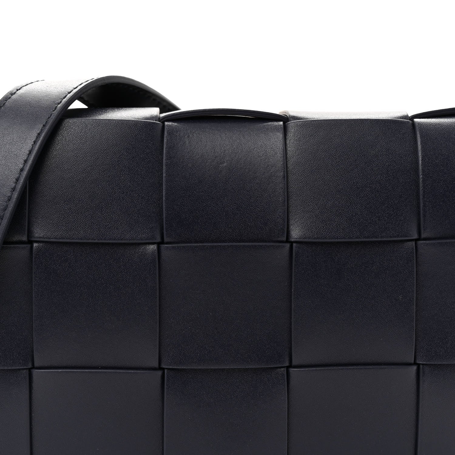Bottega Veneta Lambskin Maxi Intreccio Small Cassette Crossbody Bag Navy Blue 8 of 10