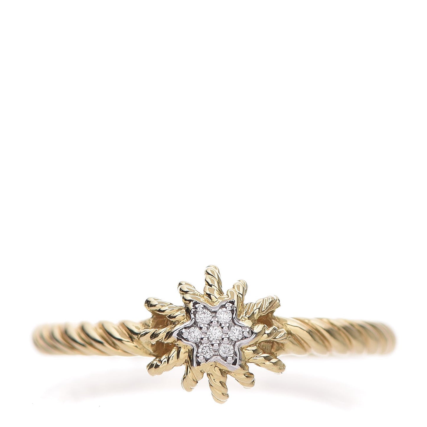 18K Yellow Gold Diamond 2mm Starburst Ring 51.9 6