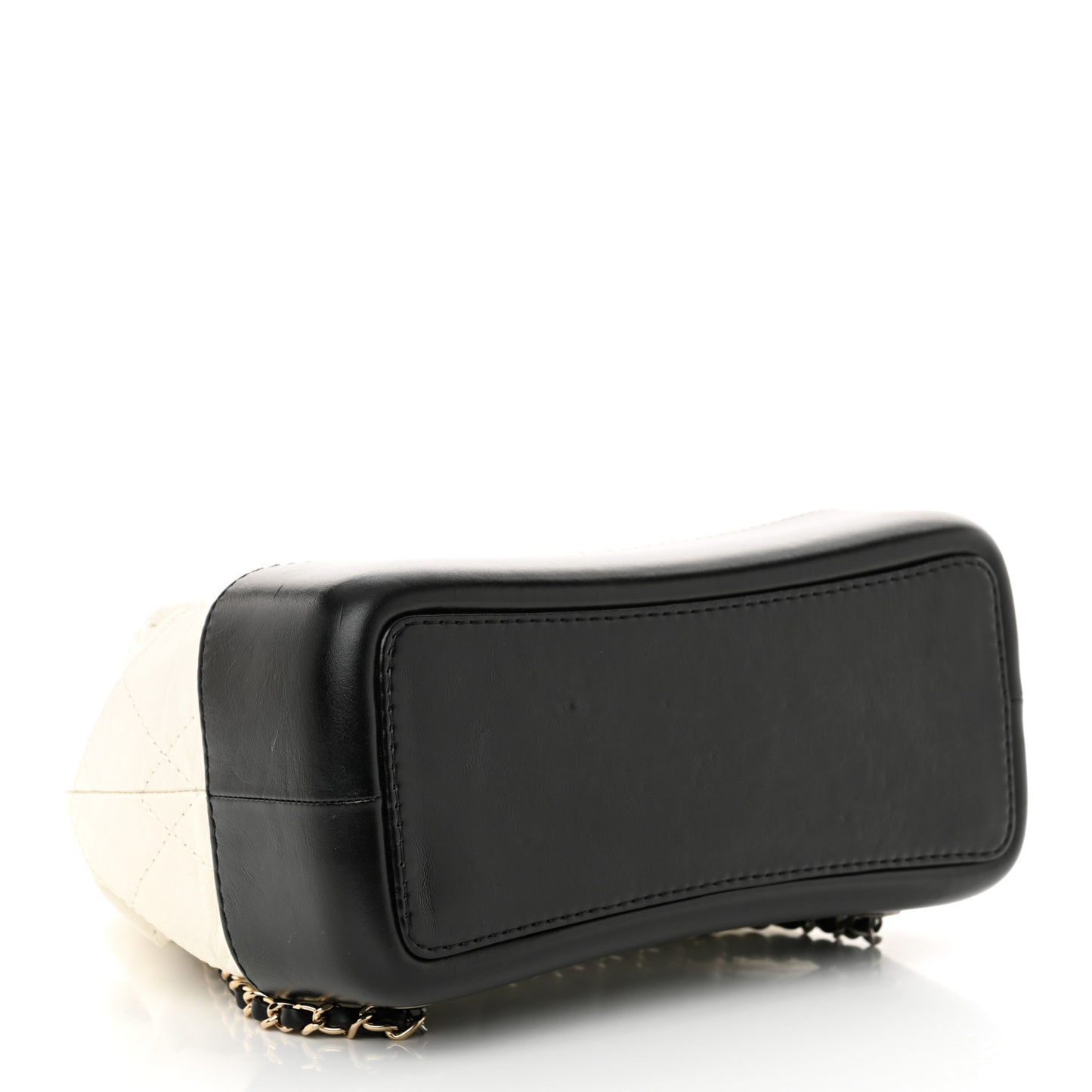 Aged Calfskin Quilted Small Gabrielle Backpack Black White