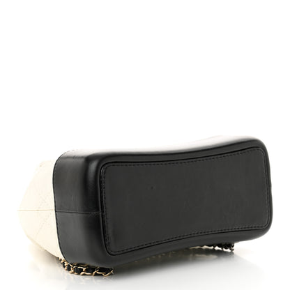 Chanel Aged Calfskin Quilted Small Gabrielle Backpack Black White 4 of 11