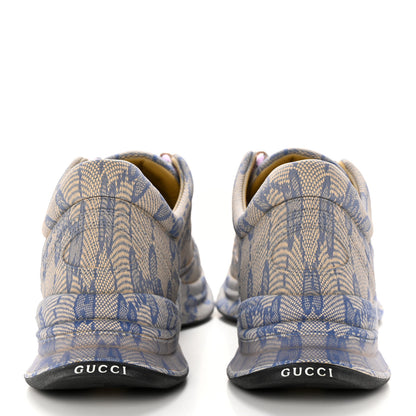 Gucci Ultralight Plume Calfskin Monogram Printed Mens Gucci Run Sneakers 9.5 Beige Blue 5 of 12