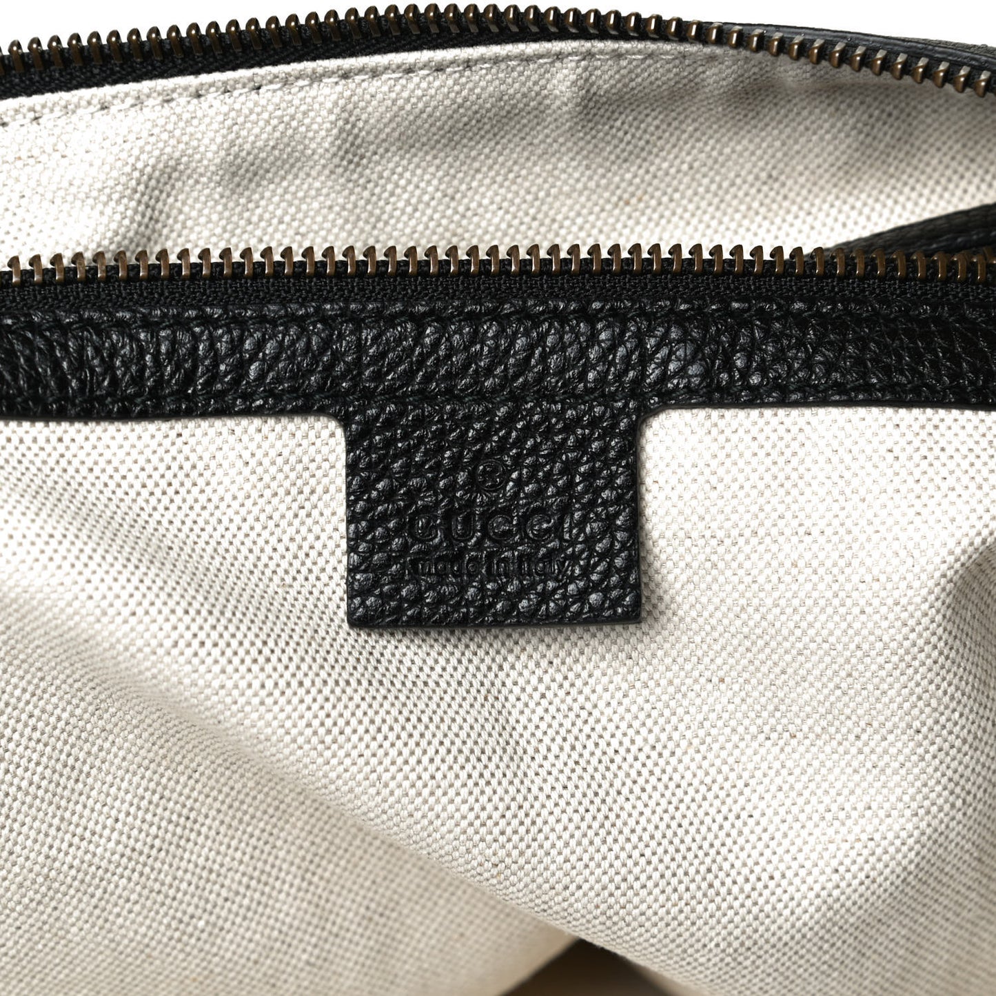Grained Calfskin Logo Half Moon Hobo Black