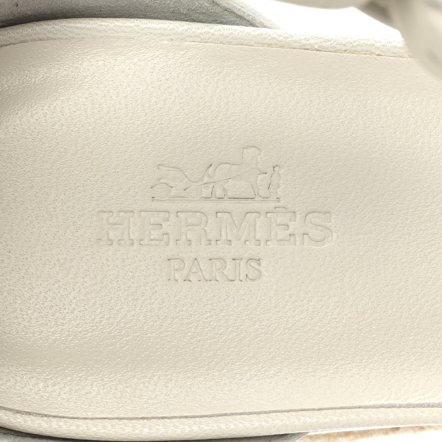 Hermes Goatskin Elda Espadrille Wedge Sandals 39 White 7 of 9