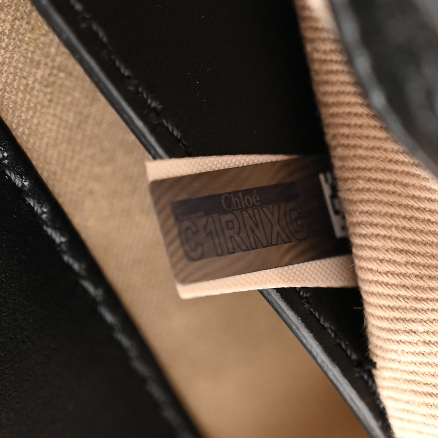 Shiny Calfskin Suede Mini C Double Carry Black