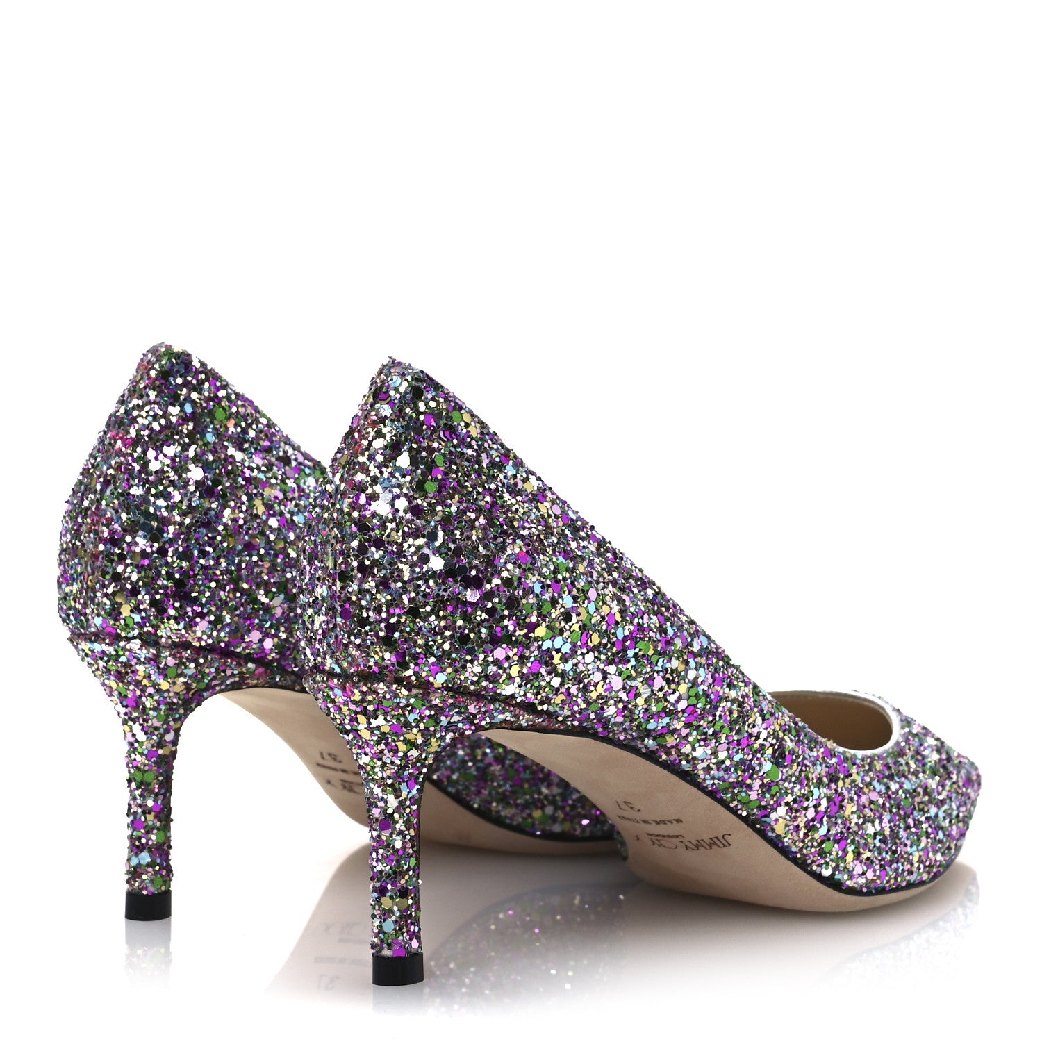 Jimmy Choo Coarse Glitter Fabric Romy 60 Pumps 37 Confetti 5 of 10