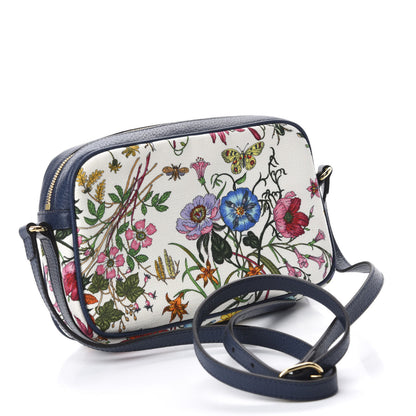 Gucci Canvas Flora Floral Shoulder Bag White Blue Agata Mulitcolor 3 of 10