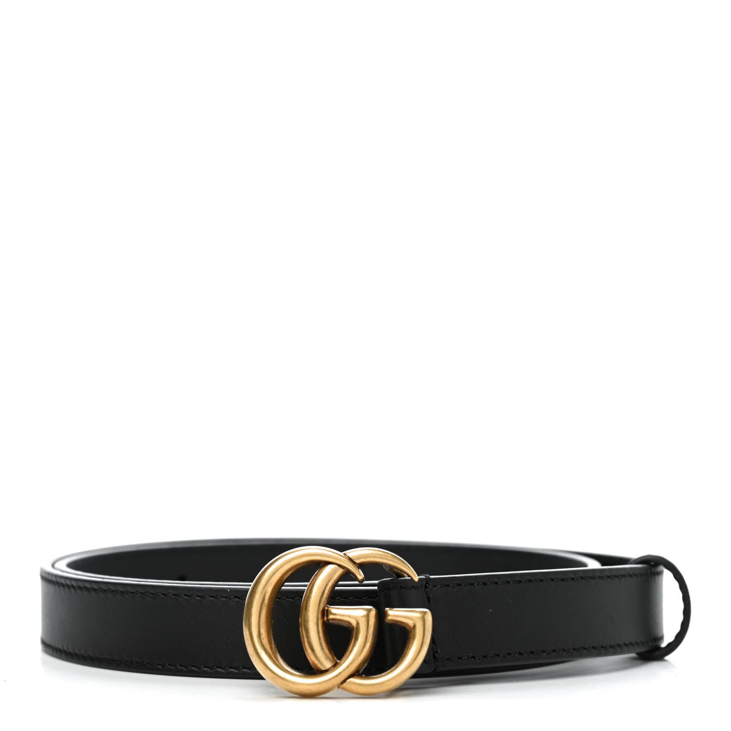 Gucci Calfskin Double G 20mm Belt 80 32 Black 1 of 5