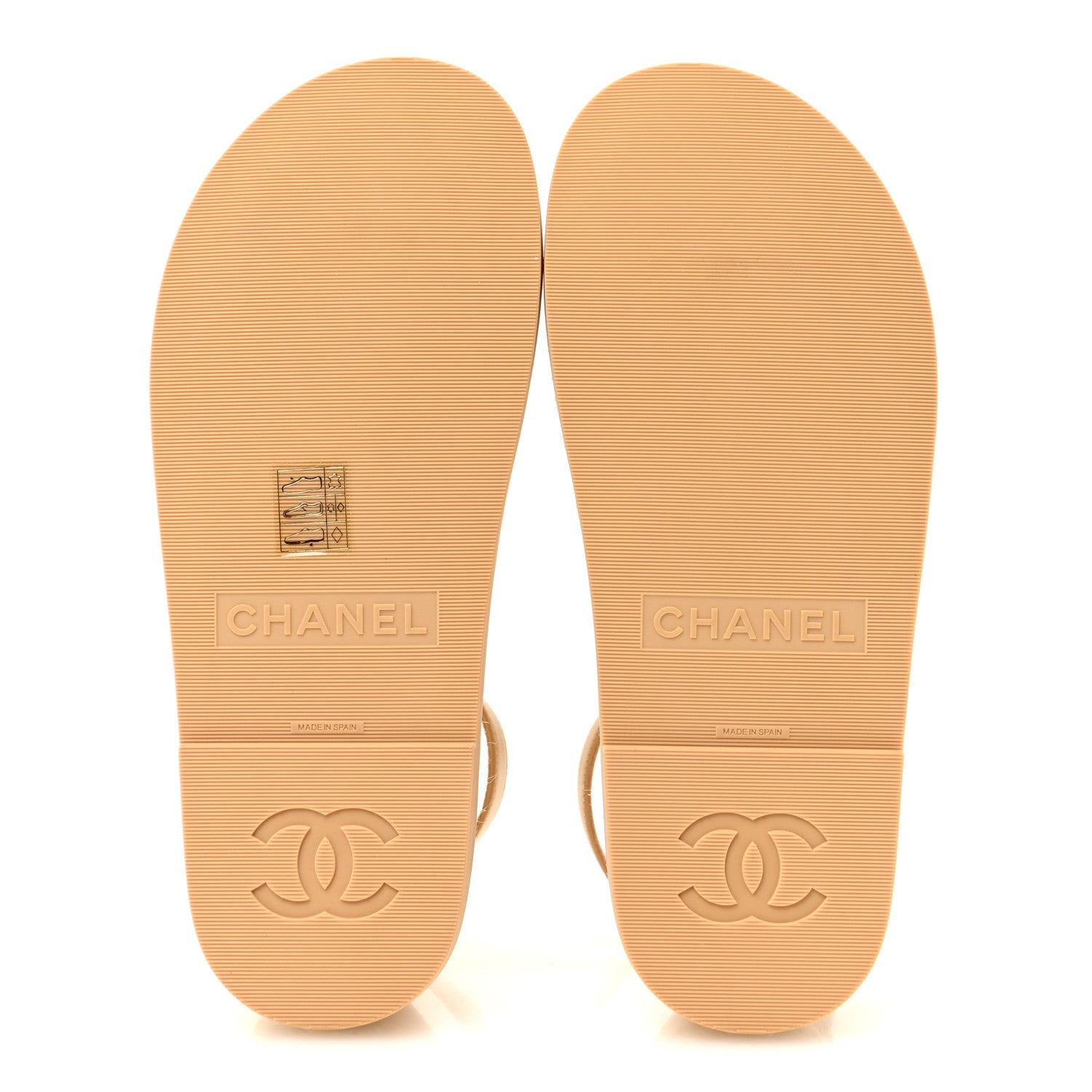 Chanel Lambskin Espadrille Sandals 37 Beige 6 of 9