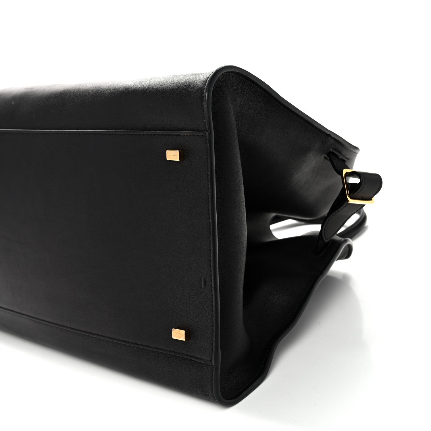 The Row Polished Saddle Calfskin Soft Margaux 15 Black 9 of 9