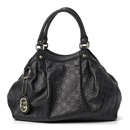 Gucci Guccissima Medium Sukey Tote Black 1 of 10