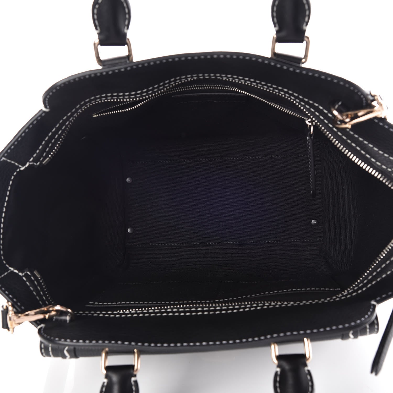 Burberry Mega Check Grained Calfskin Medium Harcourt Satchel Black 8 of 10