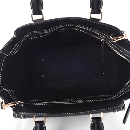 Burberry Mega Check Grained Calfskin Medium Harcourt Satchel Black 8 of 10