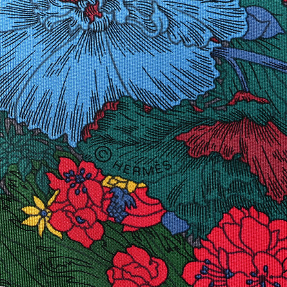 Hermes Silk Robe Legere Scarf 90 Creme Bleu Multicolor 4 of 5