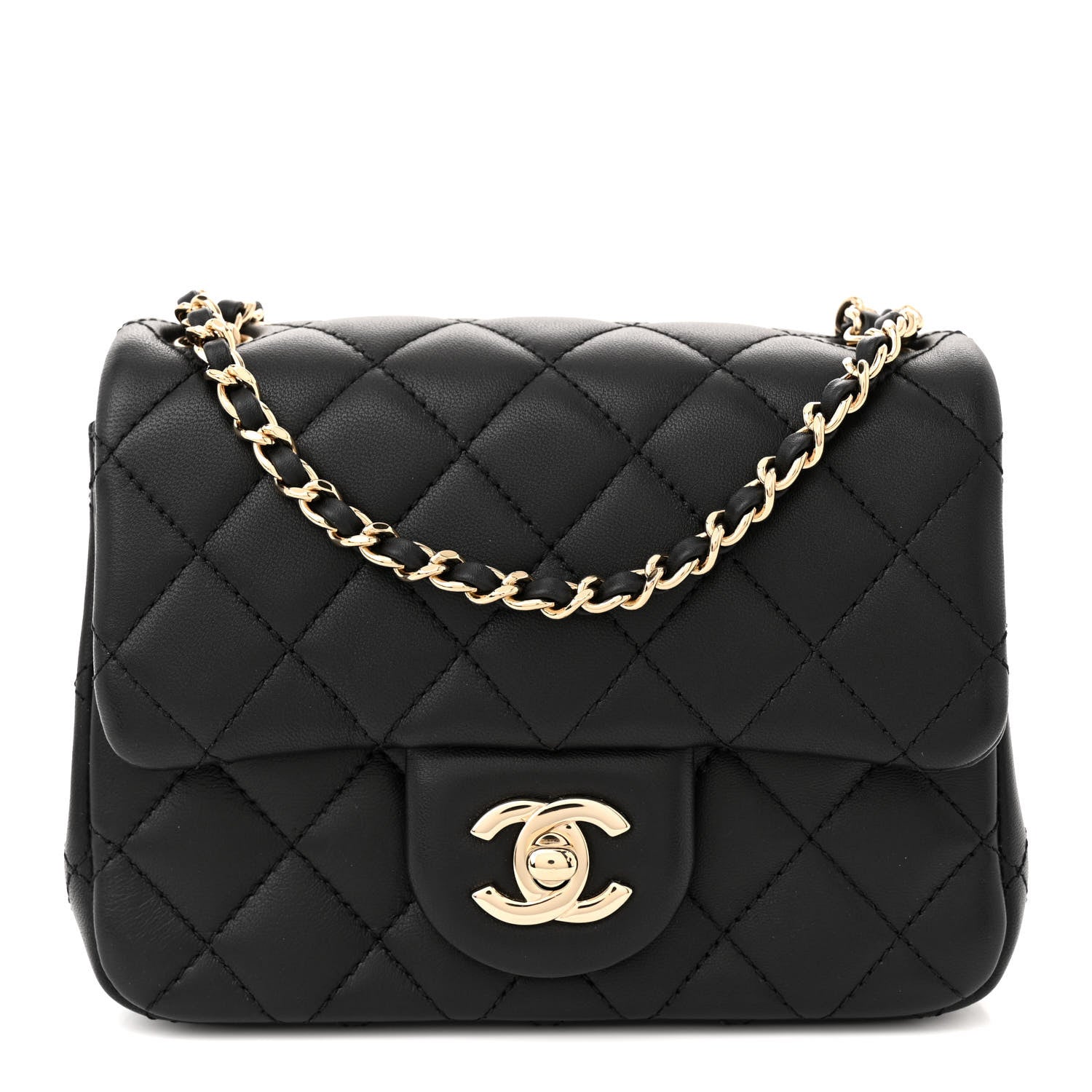Chanel Lambskin Quilted Enamel Mini Pearl Crush Flap Black 1 of 12