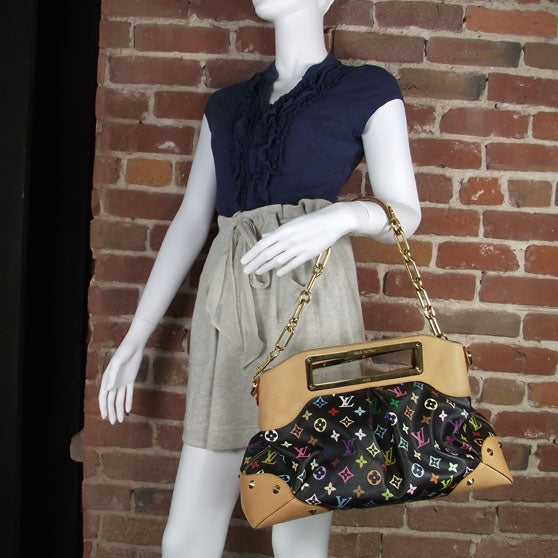 Louis Vuitton Monogram Multicolor Judy MM Black 2 of 11